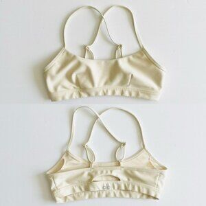 Alo yoga XS Airlift Intrigue low impact sports bra in Macadamia yellow